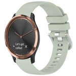 Liquid Glossy Silver Buckle Silicone Watch Band, For Garmin Forerunner245 / 245 Music, For Garmin VivoMove Style / Vivomove, For Garmin Vivomove HR Sport, For Garmin Vivoactive 5