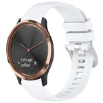 Liquid Glossy Silver Buckle Silicone Watch Band, For Garmin Forerunner245 / 245 Music, For Garmin VivoMove Style / Vivomove, For Garmin Vivomove HR Sport, For Garmin Vivoactive 5
