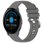 Liquid Glossy Silver Buckle Silicone Watch Band, For Garmin Vivomove Sport, For Garmin Venu 2 Plus, For Garmin Vivoactive3 / 3 Music, For Garmin Forerunner 158 / 55