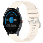 Liquid Glossy Silver Buckle Silicone Watch Band, For Garmin Vivomove Sport, For Garmin Venu 2 Plus, For Garmin Vivoactive3 / 3 Music, For Garmin Forerunner 158 / 55