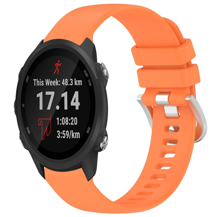 Liquid Glossy Silver Buckle Silicone Watch Band, For Garmin Forerunner245 / 245 Music, For Garmin VivoMove Style / Vivomove, For Garmin Vivomove HR Sport, For Garmin Vivoactive 5