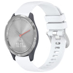 Liquid Glossy Silver Buckle Silicone Watch Band, For Garmin Vivoactive 4S, For Garmin Vivomove 3S