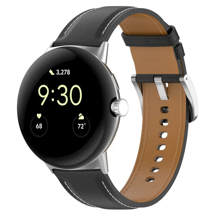 สายหนังชั้นบนปักเย็บ สำหรับ Google Pixel Watch 4 / 3 / 2 / 1 ขนาด 41 มม.