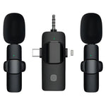 ไมโครโฟนไร้สายแบบหนีบปกสำหรับ iPhone / Android, 2 in 1, 3 in 1