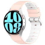 สายรัดนาฬิกาซิลิโคนสองสีแนวนอน สำหรับ Samsung Galaxy Watch 4, สำหรับ Samsung Galaxy Watch 4 Classic ขนาด 46 มม., สำหรับ Samsung Galaxy Watch 3 ขนาด 41 มม.