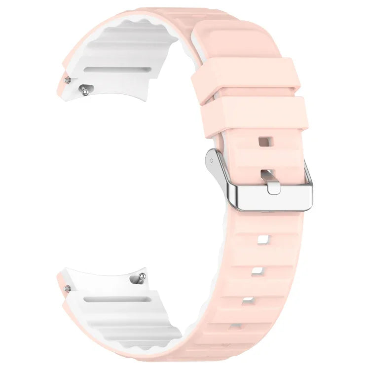 สายรัดนาฬิกาซิลิโคนสองสีแนวนอน สำหรับ Samsung Galaxy Watch 4, สำหรับ Samsung Galaxy Watch 4 Classic ขนาด 46 มม., สำหรับ Samsung Galaxy Watch 3 ขนาด 41 มม.