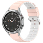 สายรัดนาฬิกาซิลิโคนสองสีแนวนอน สำหรับ Samsung Galaxy Watch 4, สำหรับ Samsung Galaxy Watch 4 Classic ขนาด 46 มม., สำหรับ Samsung Galaxy Watch 3 ขนาด 41 มม.