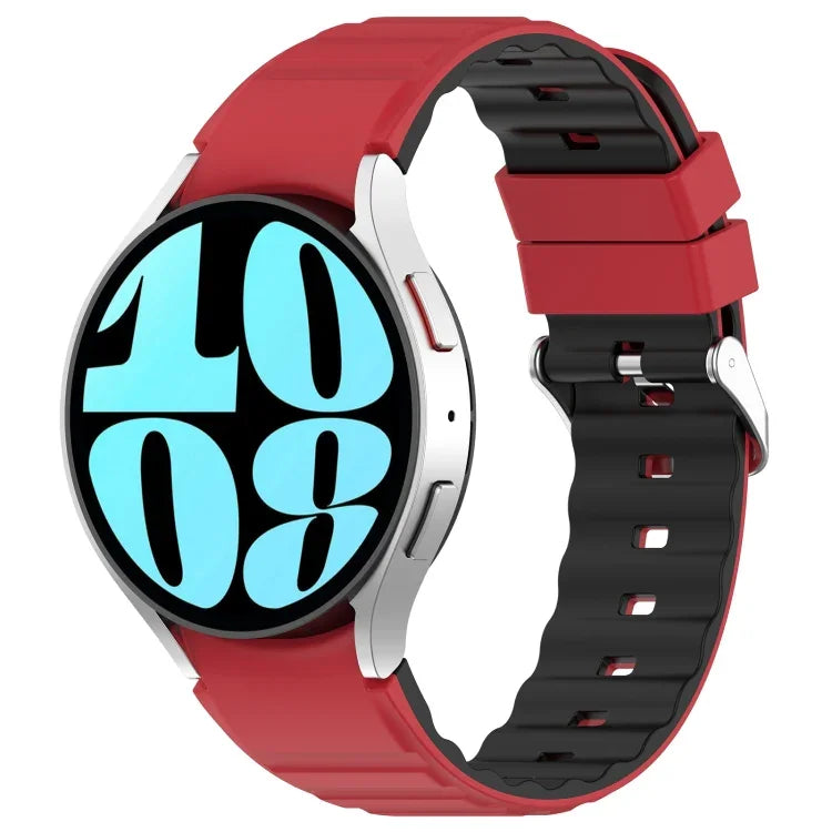 สายรัดนาฬิกาซิลิโคนสองสีแนวนอน สำหรับ Samsung Galaxy Watch 4, สำหรับ Samsung Galaxy Watch 4 Classic ขนาด 46 มม., สำหรับ Samsung Galaxy Watch 3 ขนาด 41 มม.