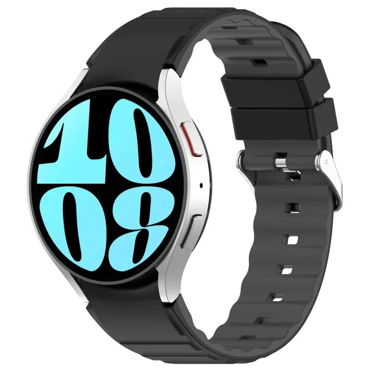 สายรัดนาฬิกาซิลิโคนสองสีแนวนอน สำหรับ Samsung Galaxy Watch 4, สำหรับ Samsung Galaxy Watch 4 Classic ขนาด 46 มม., สำหรับ Samsung Galaxy Watch 3 ขนาด 41 มม.
