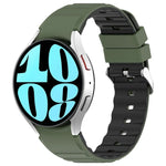 สายรัดนาฬิกาซิลิโคนสองสีแนวนอน สำหรับ Samsung Galaxy Watch 4, สำหรับ Samsung Galaxy Watch 4 Classic ขนาด 46 มม., สำหรับ Samsung Galaxy Watch 3 ขนาด 41 มม.