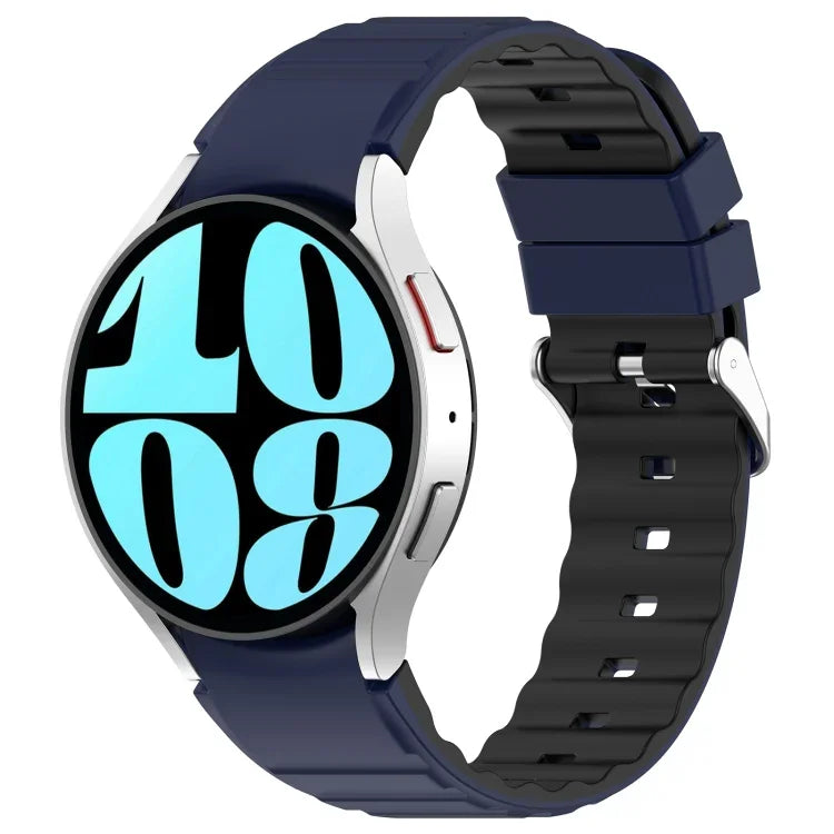 สายรัดนาฬิกาซิลิโคนสองสีแนวนอน สำหรับ Samsung Galaxy Watch 4, สำหรับ Samsung Galaxy Watch 4 Classic ขนาด 46 มม., สำหรับ Samsung Galaxy Watch 3 ขนาด 41 มม.