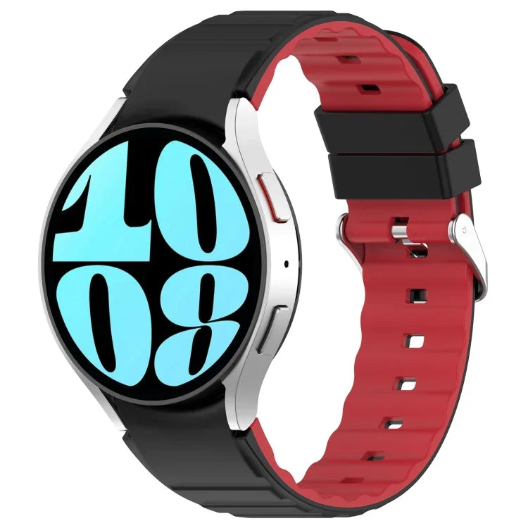 สายรัดนาฬิกาซิลิโคนสองสีแนวนอน สำหรับ Samsung Galaxy Watch 4, สำหรับ Samsung Galaxy Watch 4 Classic ขนาด 46 มม., สำหรับ Samsung Galaxy Watch 3 ขนาด 41 มม.