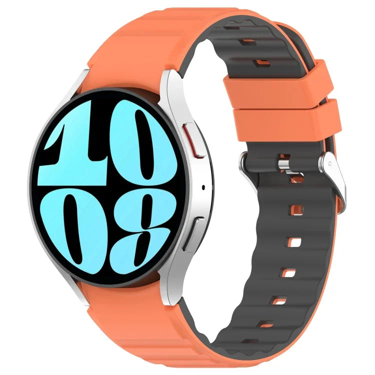 สายรัดนาฬิกาซิลิโคนสองสีแนวนอน สำหรับ Samsung Galaxy Watch 4, สำหรับ Samsung Galaxy Watch 4 Classic ขนาด 46 มม., สำหรับ Samsung Galaxy Watch 3 ขนาด 41 มม.