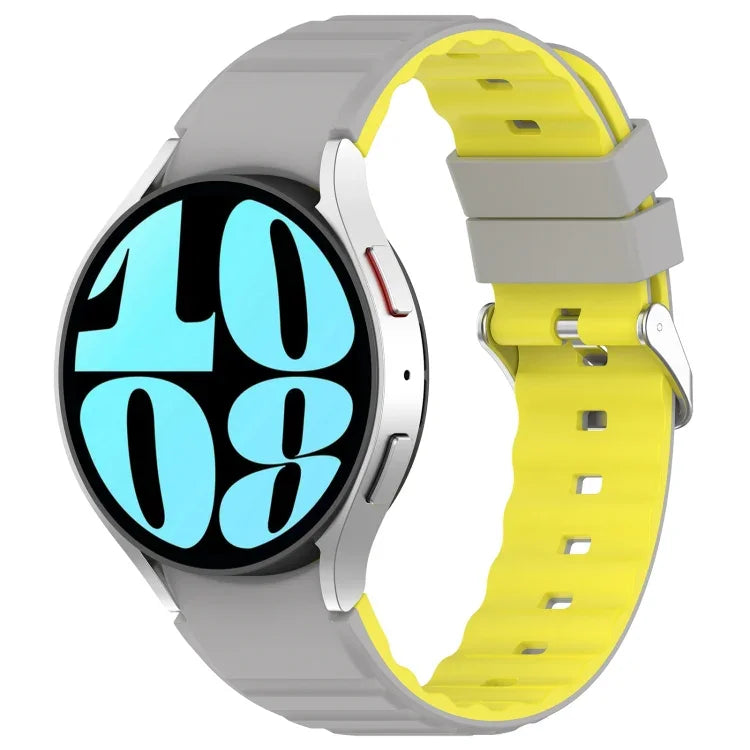 สายรัดนาฬิกาซิลิโคนสองสีแนวนอน สำหรับ Samsung Galaxy Watch 4, สำหรับ Samsung Galaxy Watch 4 Classic ขนาด 46 มม., สำหรับ Samsung Galaxy Watch 3 ขนาด 41 มม.