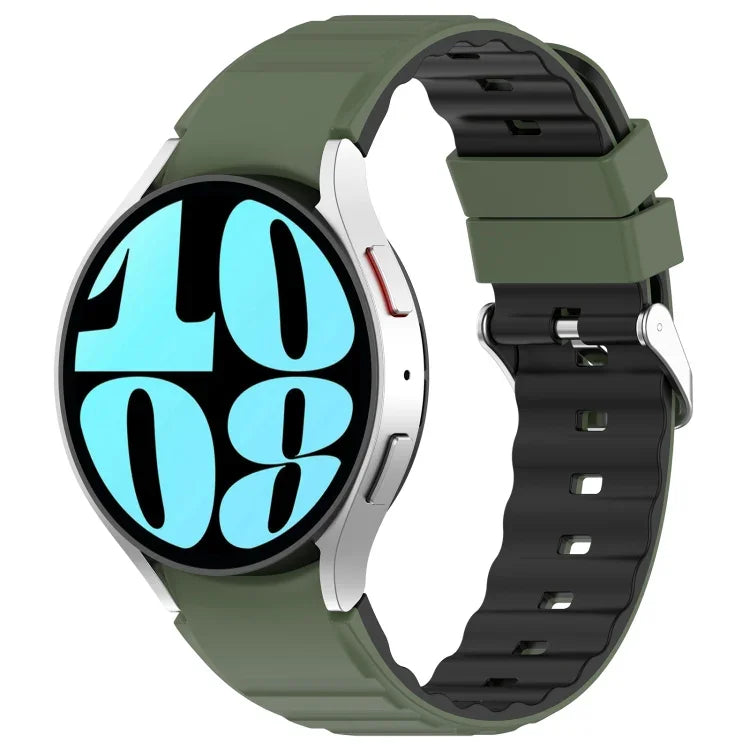 สายรัดนาฬิกาซิลิโคนสองสีแนวนอน สำหรับ Samsung Galaxy Watch 4, สำหรับ Samsung Galaxy Watch 4 Classic ขนาด 46 มม., สำหรับ Samsung Galaxy Watch 3 ขนาด 41 มม.
