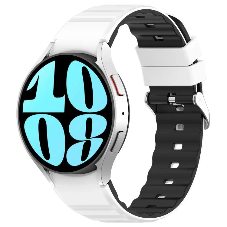 สายรัดนาฬิกาซิลิโคนสองสีแนวนอน สำหรับ Samsung Galaxy Watch 4, สำหรับ Samsung Galaxy Watch 4 Classic ขนาด 46 มม., สำหรับ Samsung Galaxy Watch 3 ขนาด 41 มม.
