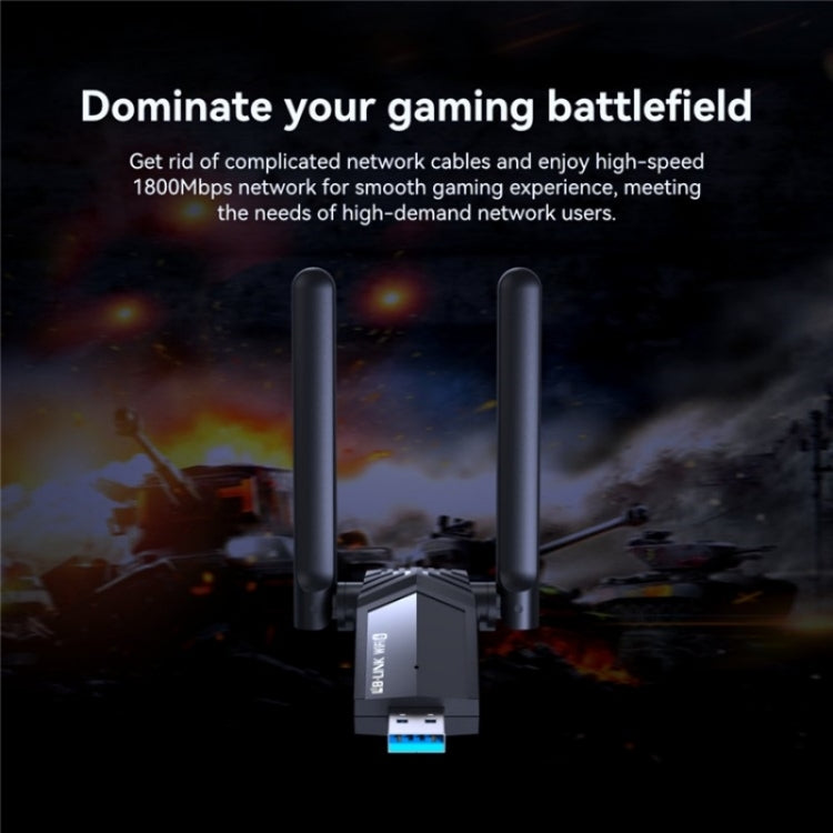 LB-LINK WDN1800H การ์ดเครือข่ายไร้สาย WiFi6 AX1800M USB 3.0 สำหรับเกมอีสปอร์ต