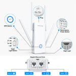 WAVLINK WN583AX1 พอร์ตอีเธอร์เน็ต AX1800 WiFi6 1.8Gbps ไวไฟสองย่านความถี่ บูสเตอร์สัญญาณ เราเตอร์ไร้สาย, ปลั๊ก EU