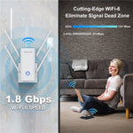 WAVLINK WN583AX1 พอร์ตอีเธอร์เน็ต AX1800 WiFi6 1.8Gbps ไวไฟสองย่านความถี่ บูสเตอร์สัญญาณ เราเตอร์ไร้สาย, ปลั๊ก EU