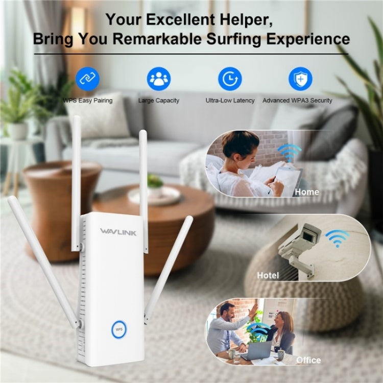 WAVLINK WN583AX1 พอร์ตอีเธอร์เน็ต AX1800 WiFi6 1.8Gbps ไวไฟสองย่านความถี่ บูสเตอร์สัญญาณ เราเตอร์ไร้สาย, ปลั๊ก EU