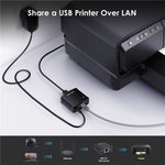 WAVLINK NU72P11 เซิร์ฟเวอร์เครื่องพิมพ์เครือข่าย 100Mbps USB 2.0 พร้อมอะแดปเตอร์ไฟสำหรับเครื่องพิมพ์เครือข่าย, ปลั๊ก US, ปลั๊ก UK, ปลั๊ก EU, ปลั๊ก AU
