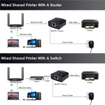 WAVLINK NU72P11 เซิร์ฟเวอร์เครื่องพิมพ์เครือข่าย 100Mbps USB 2.0 พร้อมอะแดปเตอร์ไฟสำหรับเครื่องพิมพ์เครือข่าย, ปลั๊ก US, ปลั๊ก UK, ปลั๊ก EU, ปลั๊ก AU