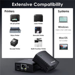 WAVLINK NU72P11 เซิร์ฟเวอร์เครื่องพิมพ์เครือข่าย 100Mbps USB 2.0 พร้อมอะแดปเตอร์ไฟสำหรับเครื่องพิมพ์เครือข่าย, ปลั๊ก US, ปลั๊ก UK, ปลั๊ก EU, ปลั๊ก AU