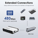 WAVLINK NU516U1 เซิร์ฟเวอร์เครื่องพิมพ์ไร้สาย USB2.0 พร้อม LAN / บริดจ์ WiFi 10 / 100Mbps, ปลั๊ก US, ปลั๊ก UK, ปลั๊ก EU, ปลั๊ก AU