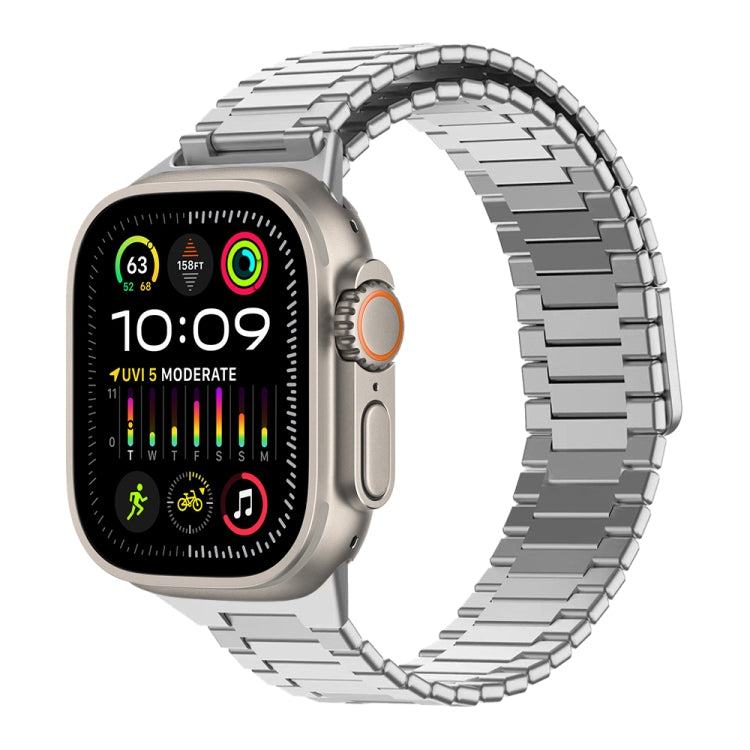 สายรัดนาฬิกา Bamboo Magnetic Stainless Steel Metal สำหรับ Apple Watch SE 2023 44mm, สำหรับ Apple Watch SE 2023 40mm, สำหรับ Apple Watch Ultra 2 49mm, สำหรับ Apple Watch Series 9 45mm, สำหรับ Apple Watch Series 9 41mm, สำหรับ Apple Watch Ultra 49mm