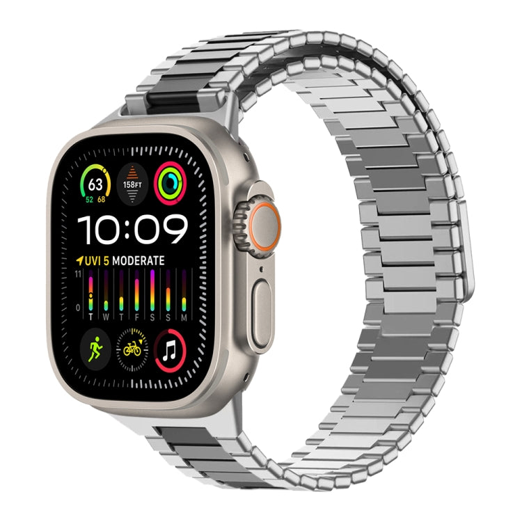 สายรัดนาฬิกา Bamboo Magnetic Stainless Steel Metal สำหรับ Apple Watch SE 2023 44mm, สำหรับ Apple Watch SE 2023 40mm, สำหรับ Apple Watch Ultra 2 49mm, สำหรับ Apple Watch Series 9 45mm, สำหรับ Apple Watch Series 9 41mm, สำหรับ Apple Watch Ultra 49mm