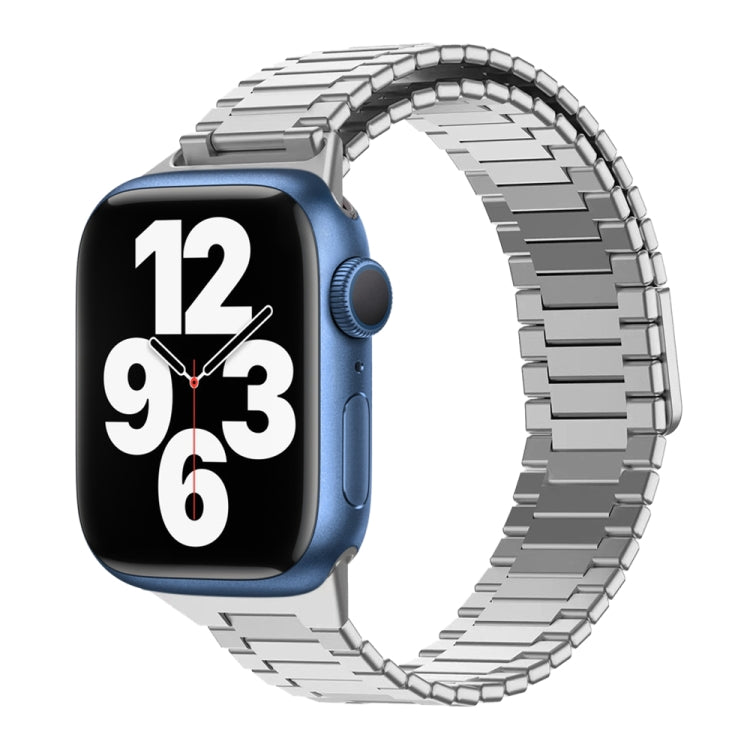 สายรัดนาฬิกา Bamboo Magnetic Stainless Steel Metal สำหรับ Apple Watch Series 8 41mm, สำหรับ Apple Watch Series 8 45mm, สำหรับ Apple Watch SE 2022 40mm, สำหรับ Apple Watch SE 2022 44mm, สำหรับ Apple Watch Series 7 41mm, สำหรับ Apple Watch Series 7 45mm