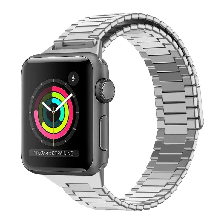 สายรัดนาฬิกาโลหะสเตนเลสสตีลแม่เหล็กลายไม้ไผ่ สำหรับ Apple Watch Series 3 38 มม., สำหรับ Apple Watch Series 3 42 มม.