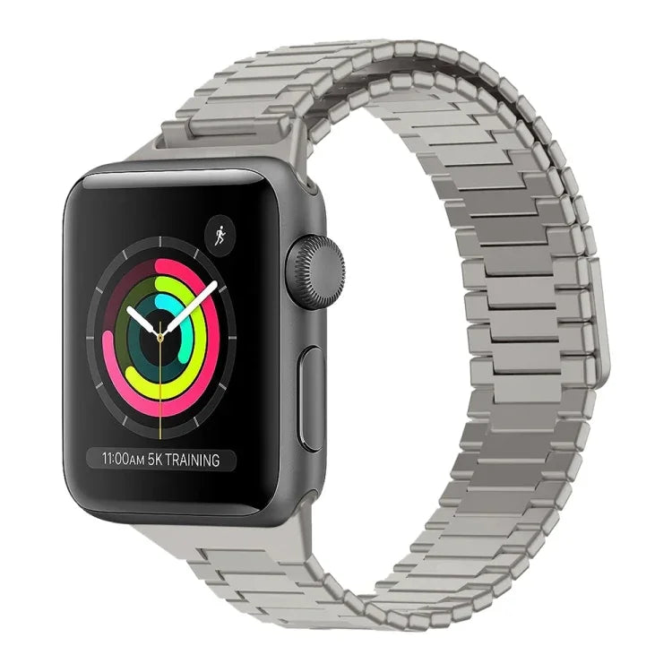สายรัดนาฬิกาโลหะสเตนเลสสตีลแม่เหล็กลายไม้ไผ่ สำหรับ Apple Watch Series 3 38 มม., สำหรับ Apple Watch Series 3 42 มม.
