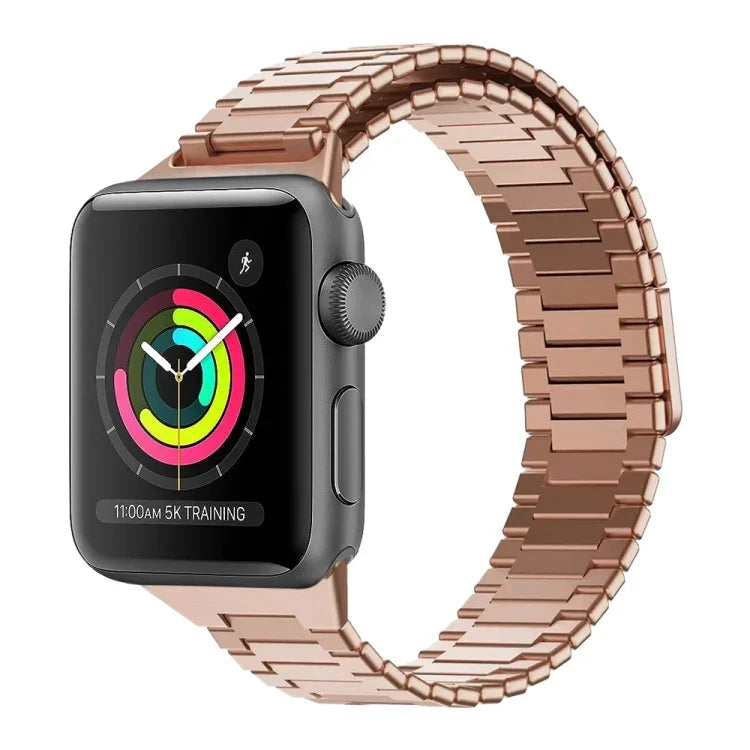 สายรัดนาฬิกาโลหะสเตนเลสสตีลแม่เหล็กลายไม้ไผ่ สำหรับ Apple Watch Series 3 38 มม., สำหรับ Apple Watch Series 3 42 มม.