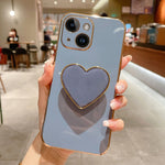 เคสโทรศัพท์ TPU พร้อมที่จับรูปหัวใจชุบอิเล็กโทรพลาติง สำหรับ iPhone 14 Pro Max, สำหรับ iPhone SE 2022 / 2020 / 7 / 8, สำหรับ iPhone 13 Pro Max, สำหรับ iPhone 13 Pro, สำหรับ iPhone 13, สำหรับ iPhone 13 mini, สำหรับ iPhone 12, สำหรับ iPhone 12 Pro Max