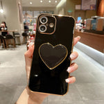 เคสโทรศัพท์ TPU พร้อมที่จับรูปหัวใจชุบอิเล็กโทรพลาติง สำหรับ iPhone 17e / 16e, สำหรับ iPhone 17 Pro Max, สำหรับ iPhone 17 Pro, สำหรับ iPhone 17, สำหรับ iPhone Air, สำหรับ iPhone 16 Pro Max, สำหรับ iPhone 16 Pro, สำหรับ iPhone 16 Plus