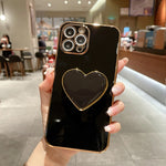 เคสโทรศัพท์ TPU พร้อมที่จับรูปหัวใจชุบอิเล็กโทรพลาติง สำหรับ iPhone 17e / 16e, สำหรับ iPhone 17 Pro Max, สำหรับ iPhone 17 Pro, สำหรับ iPhone 17, สำหรับ iPhone Air, สำหรับ iPhone 16 Pro Max, สำหรับ iPhone 16 Pro, สำหรับ iPhone 16 Plus