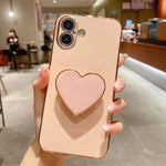 เคสโทรศัพท์ TPU พร้อมที่จับรูปหัวใจชุบอิเล็กโทรพลาติง สำหรับ iPhone 17e / 16e, สำหรับ iPhone 17 Pro Max, สำหรับ iPhone 17 Pro, สำหรับ iPhone 17, สำหรับ iPhone Air, สำหรับ iPhone 16 Pro Max, สำหรับ iPhone 16 Pro, สำหรับ iPhone 16 Plus