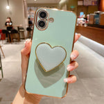 เคสโทรศัพท์ TPU พร้อมที่จับรูปหัวใจชุบอิเล็กโทรพลาติง สำหรับ iPhone 17e / 16e, สำหรับ iPhone 17 Pro Max, สำหรับ iPhone 17 Pro, สำหรับ iPhone 17, สำหรับ iPhone Air, สำหรับ iPhone 16 Pro Max, สำหรับ iPhone 16 Pro, สำหรับ iPhone 16 Plus