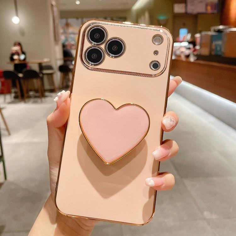 เคสโทรศัพท์ TPU พร้อมที่จับรูปหัวใจชุบอิเล็กโทรพลาติง สำหรับ iPhone 17e / 16e, สำหรับ iPhone 17 Pro Max, สำหรับ iPhone 17 Pro, สำหรับ iPhone 17, สำหรับ iPhone Air, สำหรับ iPhone 16 Pro Max, สำหรับ iPhone 16 Pro, สำหรับ iPhone 16 Plus