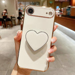 เคสโทรศัพท์ TPU พร้อมที่จับรูปหัวใจชุบอิเล็กโทรพลาติง สำหรับ iPhone 17e / 16e, สำหรับ iPhone 17 Pro Max, สำหรับ iPhone 17 Pro, สำหรับ iPhone 17, สำหรับ iPhone Air, สำหรับ iPhone 16 Pro Max, สำหรับ iPhone 16 Pro, สำหรับ iPhone 16 Plus