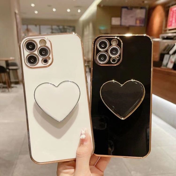 เคสโทรศัพท์ TPU พร้อมที่จับรูปหัวใจชุบอิเล็กโทรพลาติง สำหรับ iPhone 14 Pro Max, สำหรับ iPhone SE 2022 / 2020 / 7 / 8, สำหรับ iPhone 13 Pro Max, สำหรับ iPhone 13 Pro, สำหรับ iPhone 13, สำหรับ iPhone 13 mini, สำหรับ iPhone 12, สำหรับ iPhone 12 Pro Max