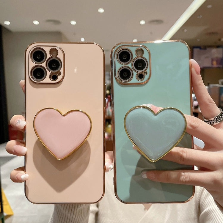 เคสโทรศัพท์ TPU พร้อมที่จับรูปหัวใจชุบอิเล็กโทรพลาติง สำหรับ iPhone 14 Pro Max, สำหรับ iPhone SE 2022 / 2020 / 7 / 8, สำหรับ iPhone 13 Pro Max, สำหรับ iPhone 13 Pro, สำหรับ iPhone 13, สำหรับ iPhone 13 mini, สำหรับ iPhone 12, สำหรับ iPhone 12 Pro Max