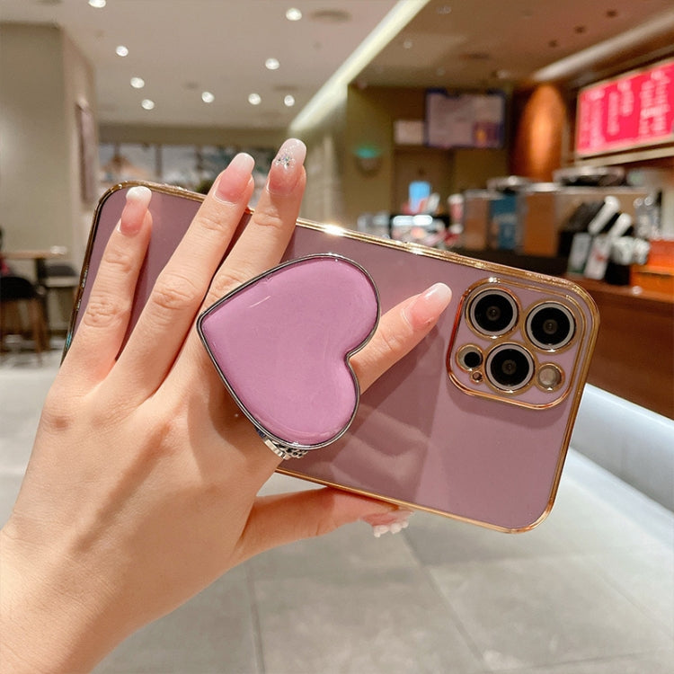 เคสโทรศัพท์ TPU พร้อมที่จับรูปหัวใจชุบอิเล็กโทรพลาติง สำหรับ iPhone 14 Pro Max, สำหรับ iPhone SE 2022 / 2020 / 7 / 8, สำหรับ iPhone 13 Pro Max, สำหรับ iPhone 13 Pro, สำหรับ iPhone 13, สำหรับ iPhone 13 mini, สำหรับ iPhone 12, สำหรับ iPhone 12 Pro Max