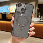 เคสโทรศัพท์ TPU เคลือบไฟฟ้ากลิตเตอร์ MagSafe สำหรับ iPhone 16 Pro, สำหรับ iPhone 16 Plus, สำหรับ iPhone 16, สำหรับ iPhone 15 Pro Max, สำหรับ iPhone 15 Pro, สำหรับ iPhone 15 Plus