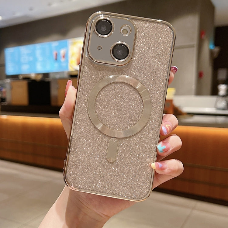 เคสโทรศัพท์ TPU เคลือบไฟฟ้ากลิตเตอร์ MagSafe สำหรับ iPhone 16 Pro, สำหรับ iPhone 16 Plus, สำหรับ iPhone 16, สำหรับ iPhone 15 Pro Max, สำหรับ iPhone 15 Pro, สำหรับ iPhone 15 Plus