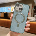 เคสโทรศัพท์ TPU เคลือบไฟฟ้ากลิตเตอร์ MagSafe สำหรับ iPhone 16 Pro, สำหรับ iPhone 16 Plus, สำหรับ iPhone 16, สำหรับ iPhone 15 Pro Max, สำหรับ iPhone 15 Pro, สำหรับ iPhone 15 Plus