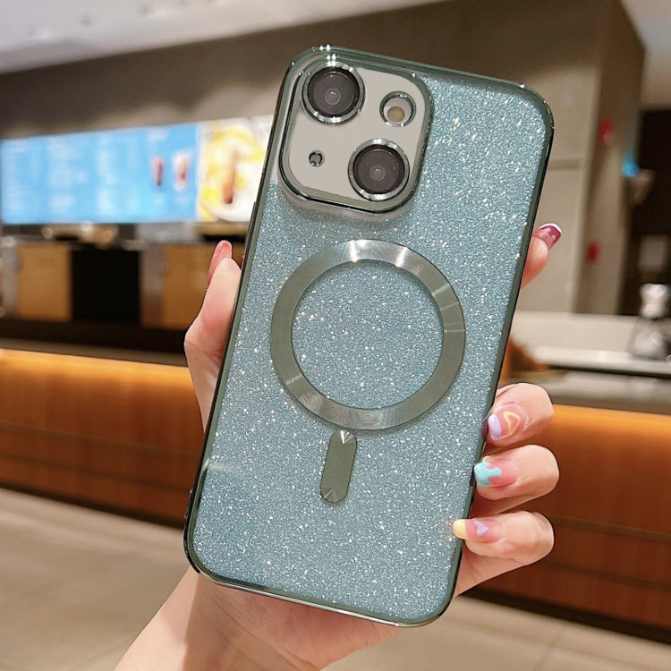 เคสโทรศัพท์ TPU เคลือบไฟฟ้ากลิตเตอร์ MagSafe สำหรับ iPhone 16 Pro, สำหรับ iPhone 16 Plus, สำหรับ iPhone 16, สำหรับ iPhone 15 Pro Max, สำหรับ iPhone 15 Pro, สำหรับ iPhone 15 Plus