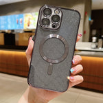 เคสโทรศัพท์ TPU เคลือบไฟฟ้ากลิตเตอร์ MagSafe สำหรับ iPhone 16 Pro, สำหรับ iPhone 16 Plus, สำหรับ iPhone 16, สำหรับ iPhone 15 Pro Max, สำหรับ iPhone 15 Pro, สำหรับ iPhone 15 Plus