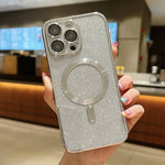 เคสโทรศัพท์ TPU เคลือบไฟฟ้ากลิตเตอร์ MagSafe สำหรับ iPhone 16 Pro, สำหรับ iPhone 16 Plus, สำหรับ iPhone 16, สำหรับ iPhone 15 Pro Max, สำหรับ iPhone 15 Pro, สำหรับ iPhone 15 Plus